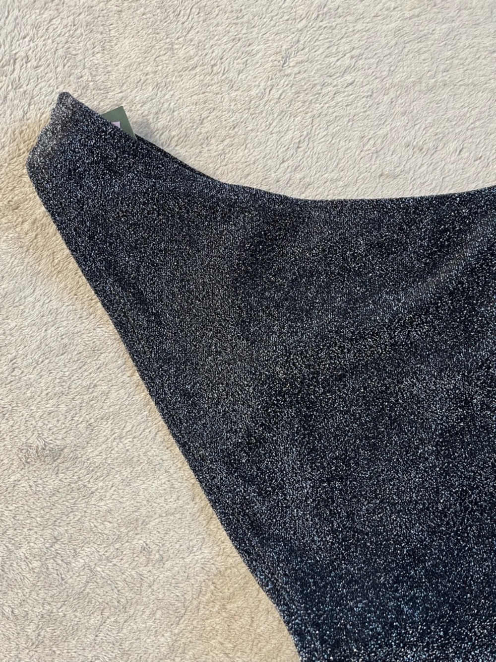 Wild Fable Women Black Low Rise Bikini Bottoms Medium (8-10) NWT Metallic Cheeky - Picture 4 of 7